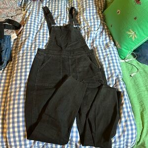 Madewell faded black stretchy overalls, slim fit